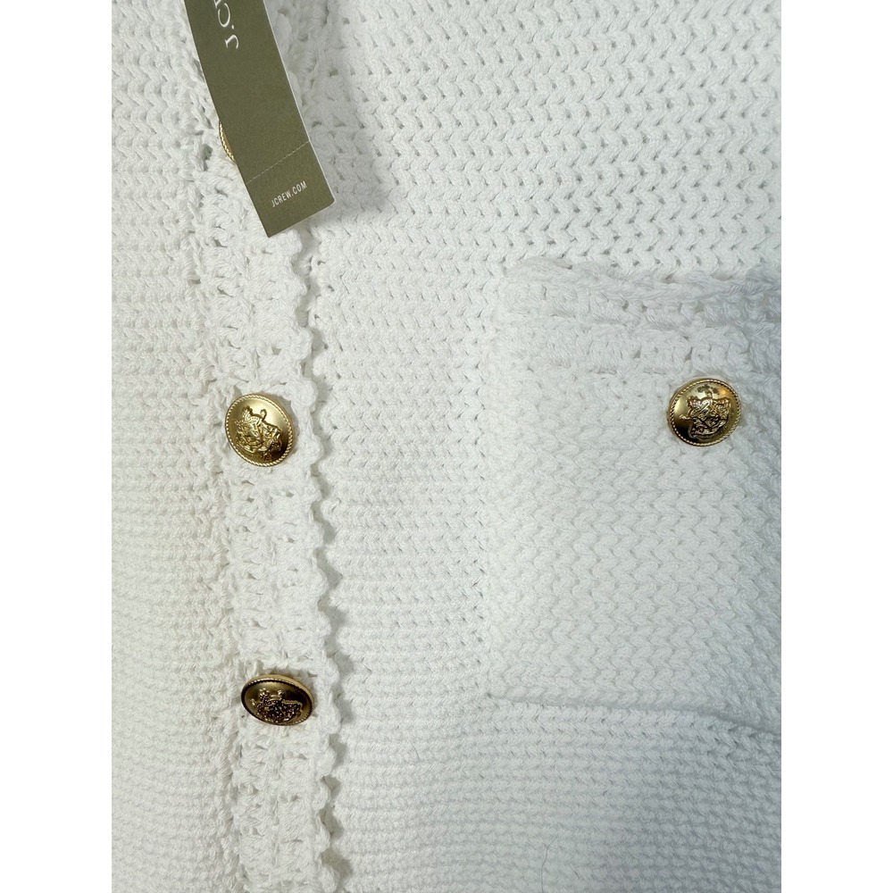 J.Crew Short-sleeve sweater lady jacket White Gold Hardware Small NWT - Picture 7 of 8